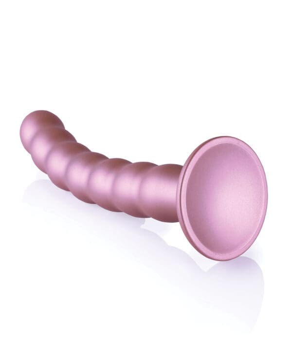 Shots Ouch 8" Beaded G-Spot Dildo - Rose Gold - Image 3