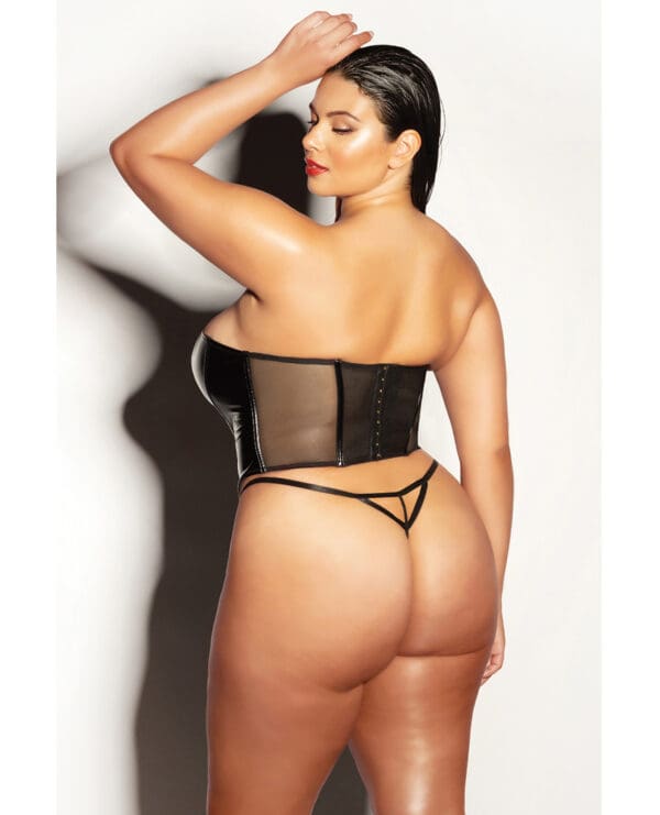 FETISH Rider Vinyl Bustier w/Front Zipper & Panty Black 2X - Image 4