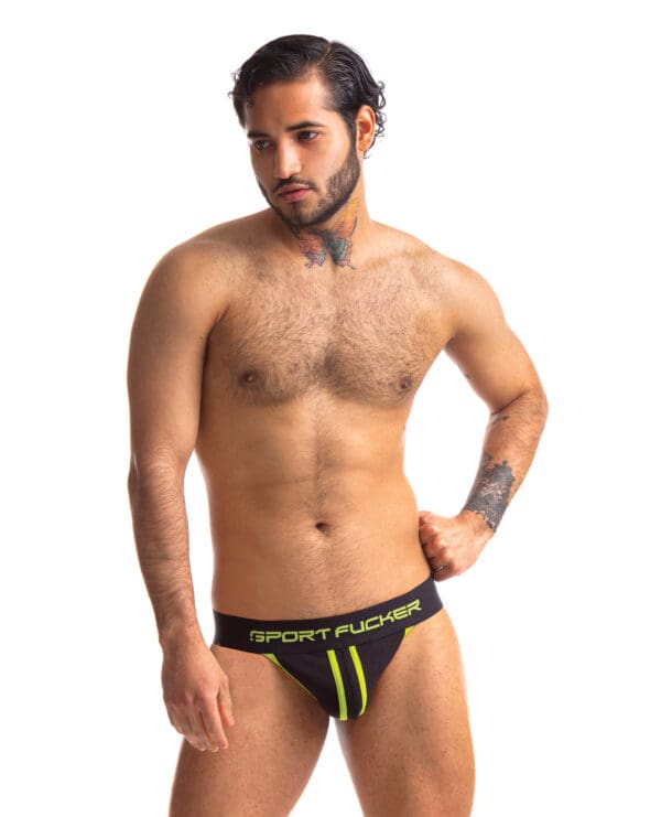 Sport Fucker Jersey Jock - XL Black/Black - Image 2