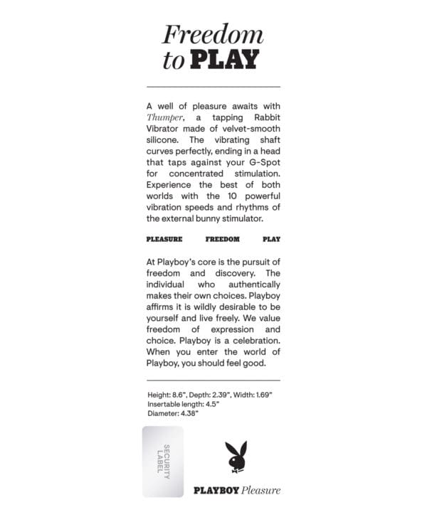 Playboy Pleasure Thumper Rabbit Vibrator - Wild Aster - Image 2