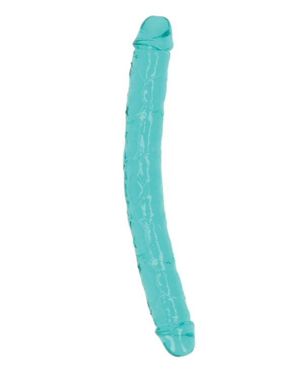 Shots RealRock Crystal Clear 13" Double Dildo - Turquoise - Image 2