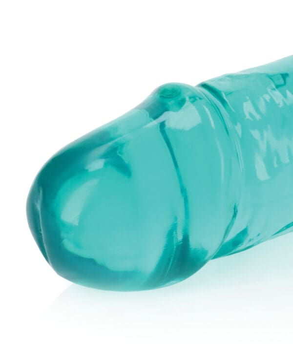 Shots RealRock Crystal Clear 13" Double Dildo - Turquoise - Image 4