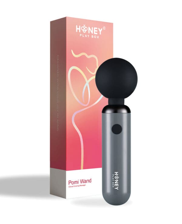 Pomi Wand Clit Tease Vibrating Wand - Grey - Image 2