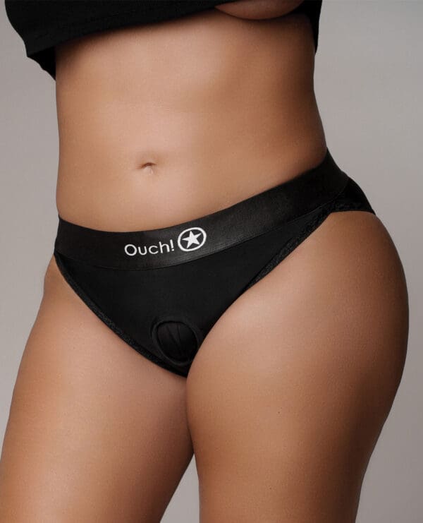 Shots Ouch Vibrating Strap On Hipster - Black XL/XXL - Image 3