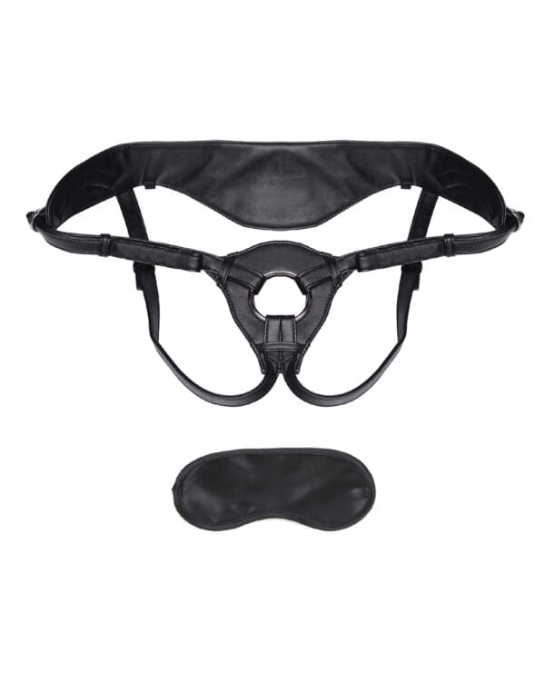 Lux Fetish Patent Leather Strap On Harness - Black - Image 3