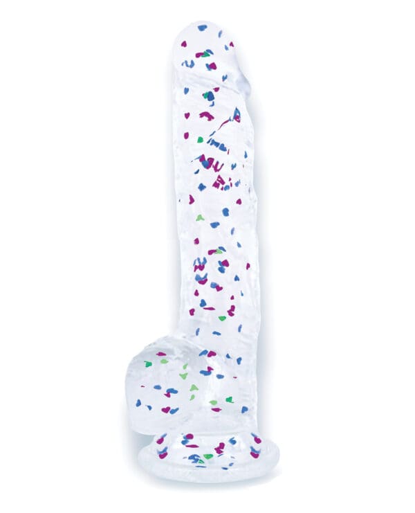 Glittergasm 8.5" Ballsy Dildo - Blue/Purple/Violet - Image 2
