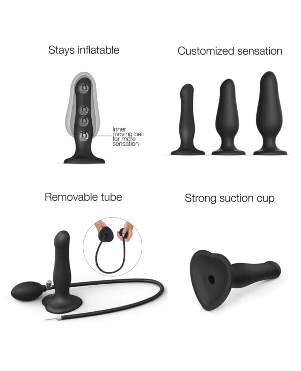 Strap on Me Inflatable Dildo Plug - Black - Image 4