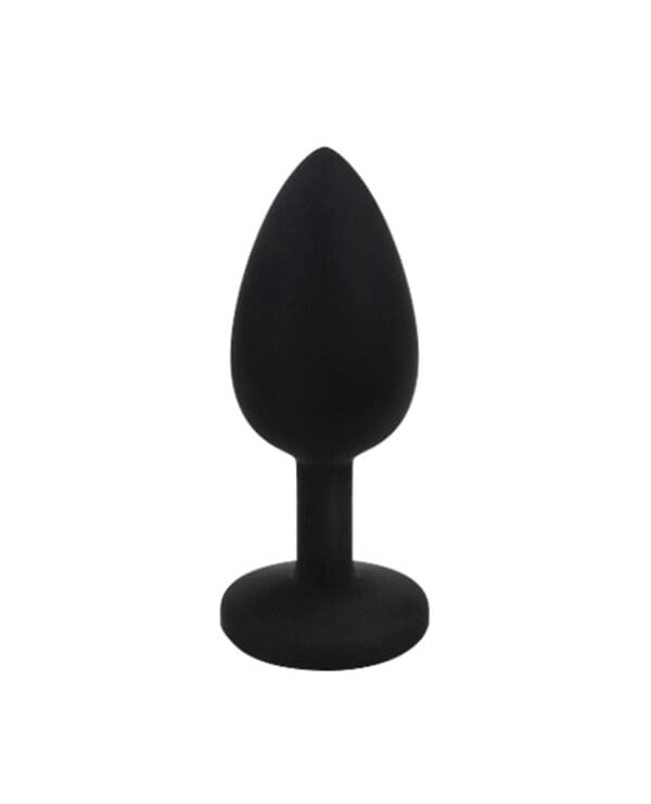 Nobu Fetish Small Silicone Plug w/Jewels - Black - Image 3