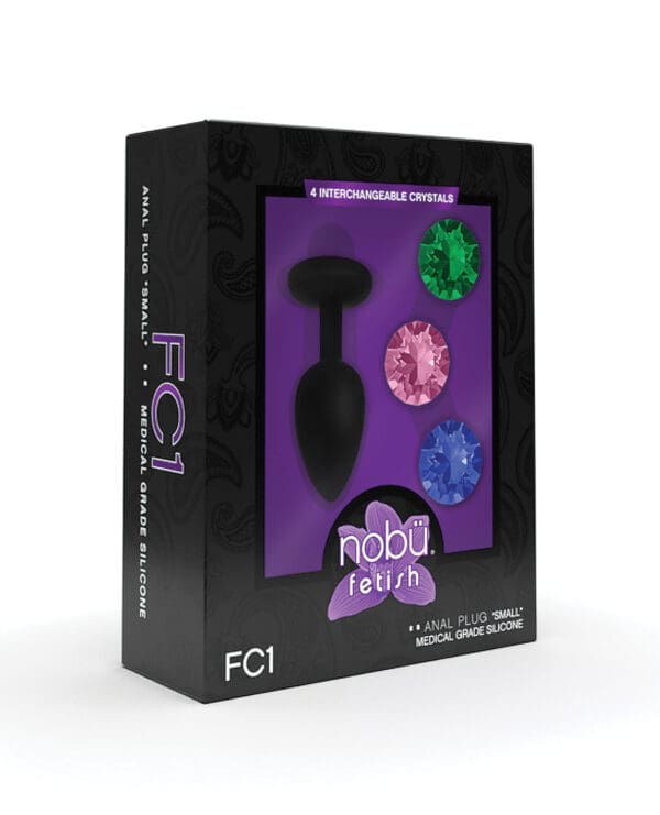 Nobu Fetish Small Silicone Plug w/Jewels - Black - Image 5