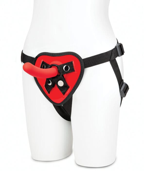 Lux Fetish 5" Dildo w/Red Heart Strap On Harness Set - Image 2