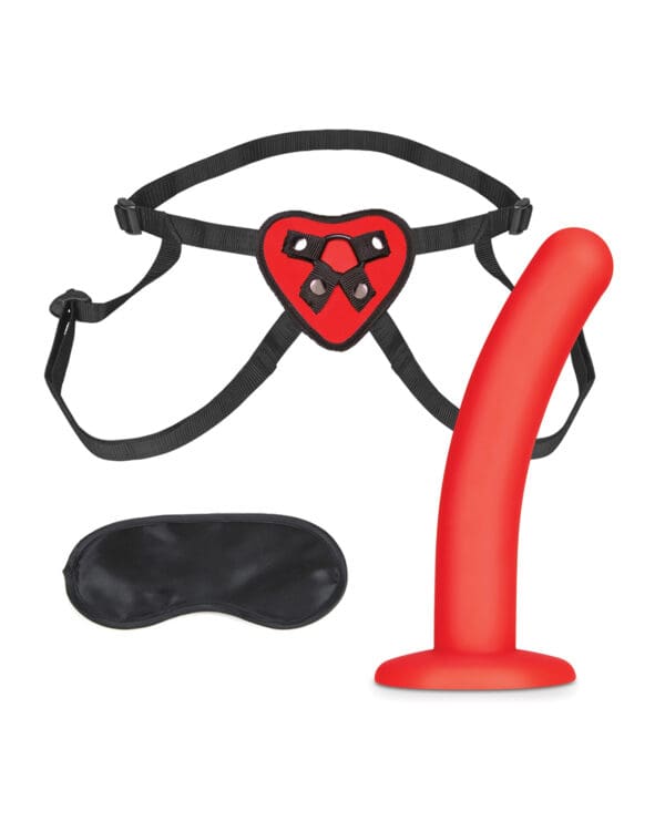 Lux Fetish 5" Dildo w/Red Heart Strap On Harness Set - Image 3
