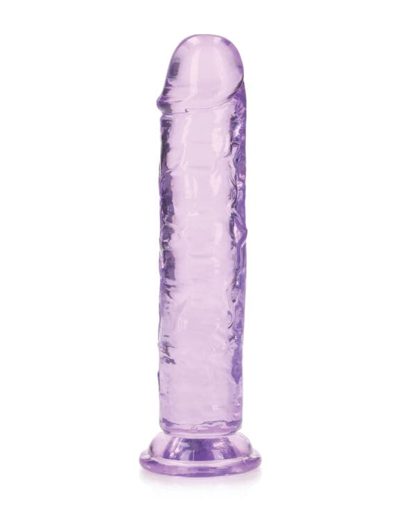 Shots RealRock Crystal Clear 7" Straight Dildo w/Suction Cup - Purple - Image 2