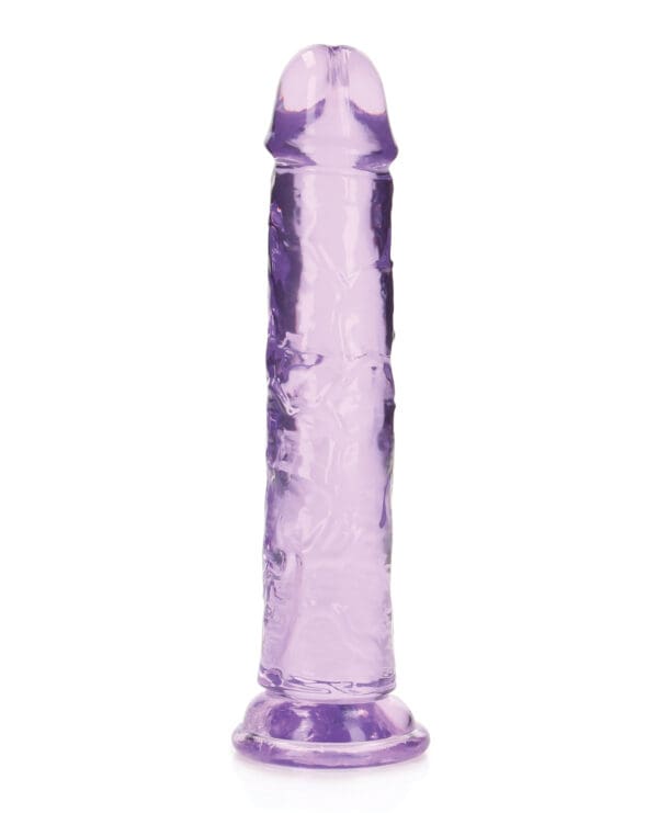 Shots RealRock Crystal Clear 7" Straight Dildo w/Suction Cup - Purple - Image 3