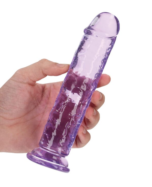 Shots RealRock Crystal Clear 7" Straight Dildo w/Suction Cup - Purple - Image 4