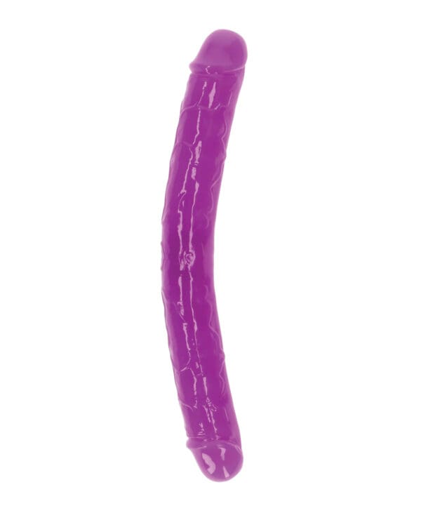Shots RealRock 12" Double Dong Glow in the Dark - Neon Purple - Image 2