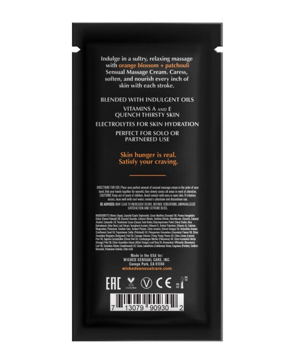 Wicked Sensual Care Orange Blossom & Patchouli Massage Cream  - .34 oz - Image 2