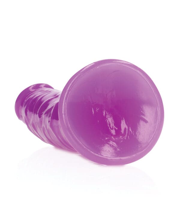 Shots RealRock 7" Slim Dildo Glow in the Dark - Neon Purple - Image 5