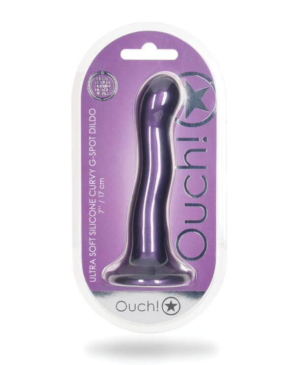 Shots Ouch 7" Curvy G-Spot Dildo - Metallic Purple