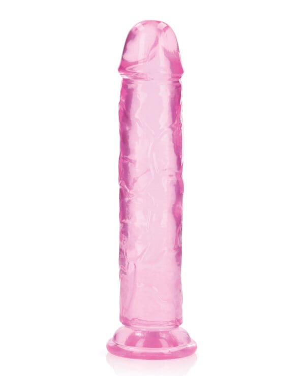 Shots RealRock Realistic Crystal Clear 10" Straight Dildo - Pink - Image 2