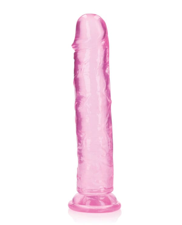 Shots RealRock Realistic Crystal Clear 10" Straight Dildo - Pink - Image 3