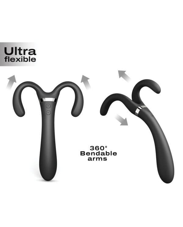 Dorcel Infinite Joy Bendable Forked Vibrator - Black - Image 3