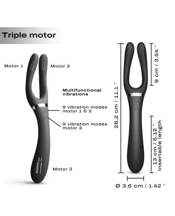 Dorcel Infinite Joy Bendable Forked Vibrator - Black - Image 5