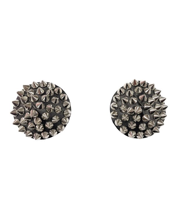 Darque Round Spiked Reusable Pasties - Black O/S - Image 2
