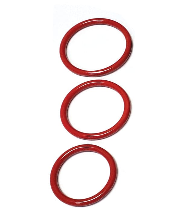 Spartacus Seamless Stainless Steel C-Ring - Red Pack of 3 - Image 2