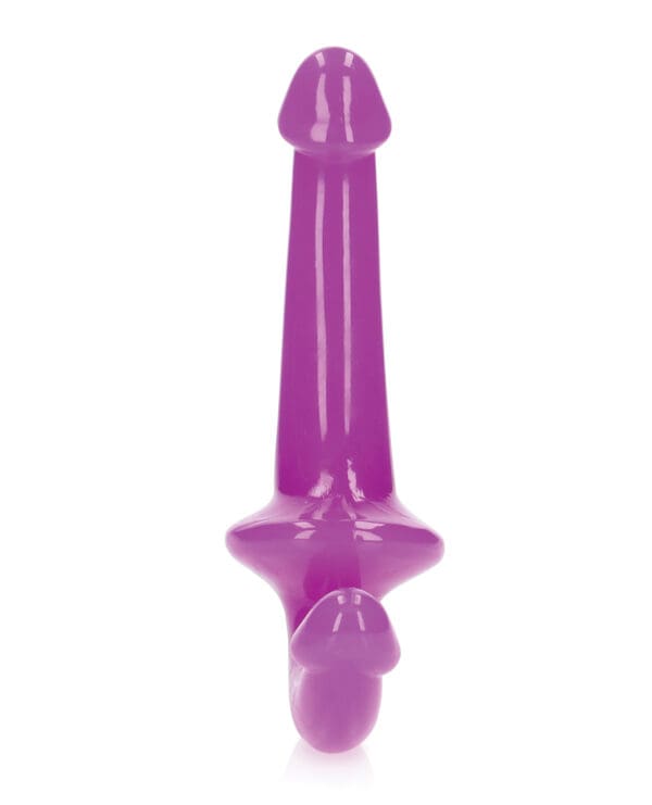 Shots RealRock 6" Strapless Strap On Glow in the Dark - Neon Purple - Image 3