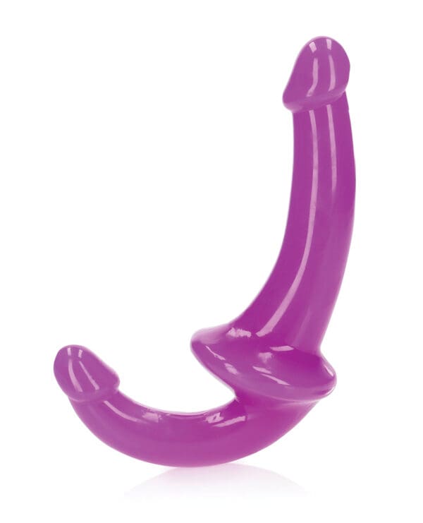 Shots RealRock 6" Strapless Strap On Glow in the Dark - Neon Purple - Image 4