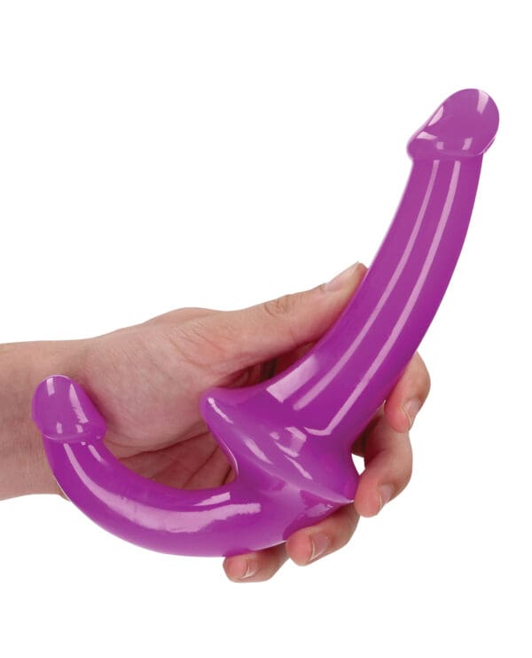 Shots RealRock 6" Strapless Strap On Glow in the Dark - Neon Purple - Image 5