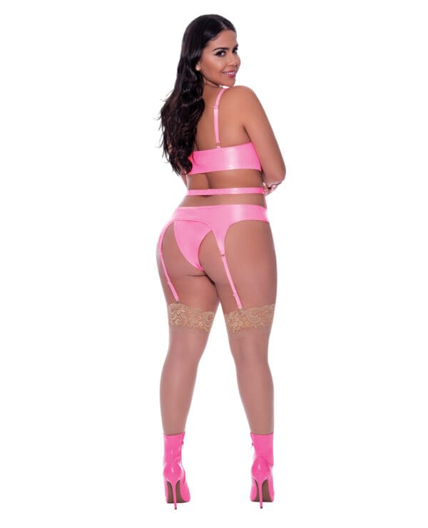 Club Candy Basque & Cheeky Panty Pink QN - Image 3