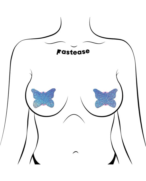 Pastease Premium  Glitter Butterfly - Blue O/S - Image 3