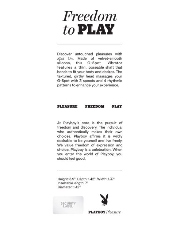 Playboy Pleasure Spot On G-Spot Vibrator - Acai - Image 2