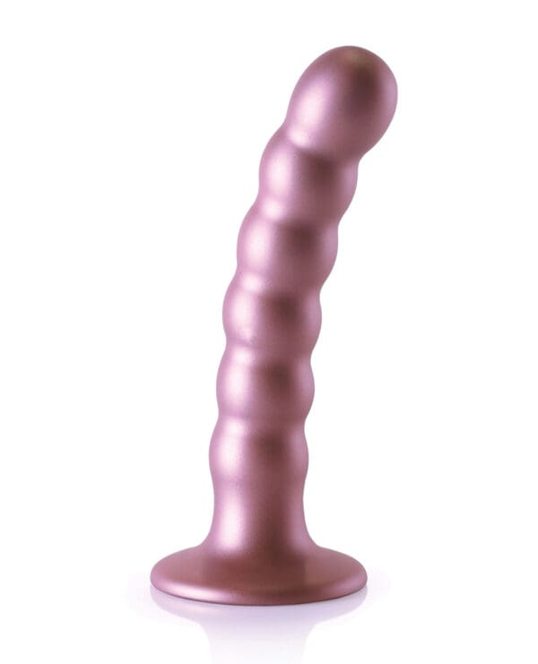 Shots Ouch 5" Beaded G-Spot Dildo - Rose Gold - Image 2