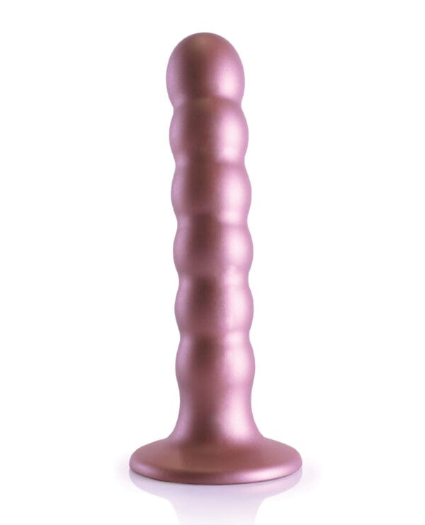 Shots Ouch 5" Beaded G-Spot Dildo - Rose Gold - Image 3