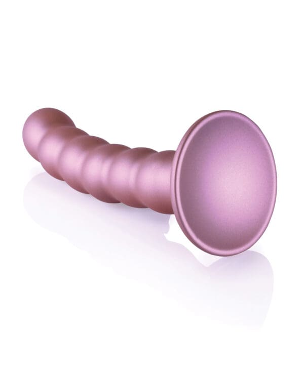 Shots Ouch 5" Beaded G-Spot Dildo - Rose Gold - Image 4
