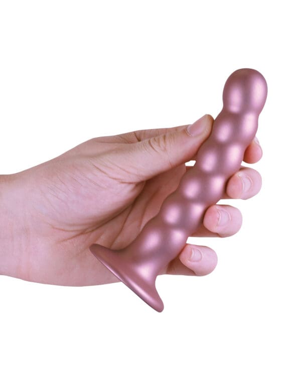 Shots Ouch 5" Beaded G-Spot Dildo - Rose Gold - Image 5