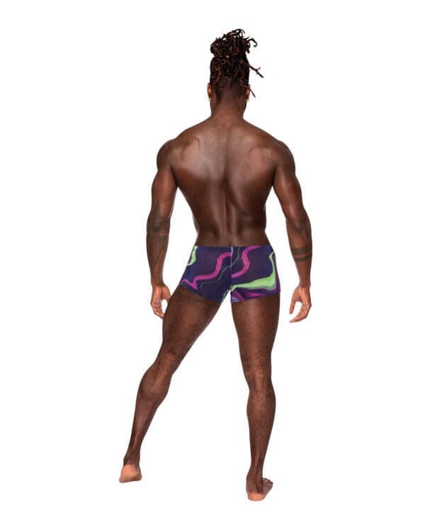 Galactic Sheer Poly Spandex Mini Short Multi Color LG - Image 2