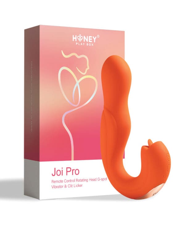 Joi Pro Rotating Head G-Spot Vibrator & Clit Licker w/Remote - Orange - Image 5