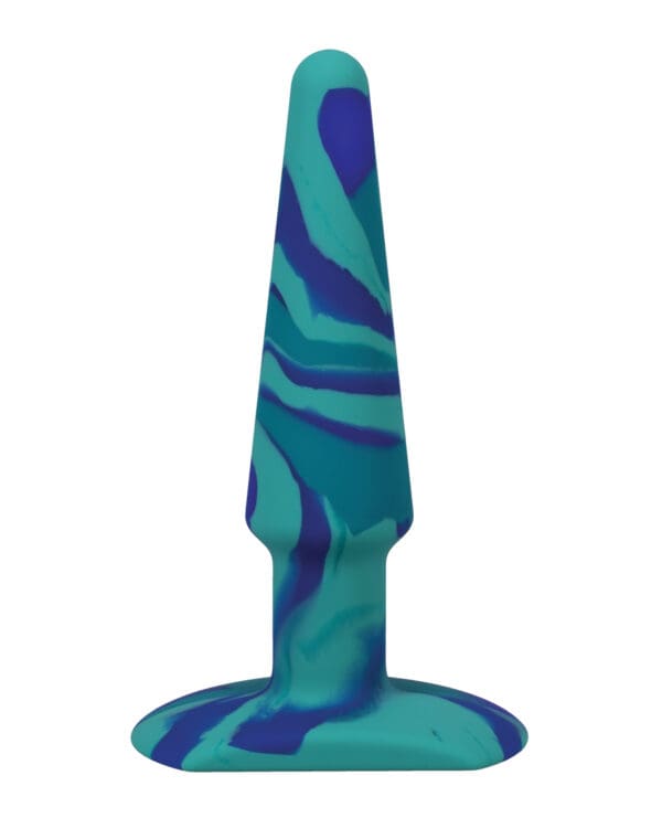 A Play 5" Groovy Silicone Anal Plug - Ocean - Image 2