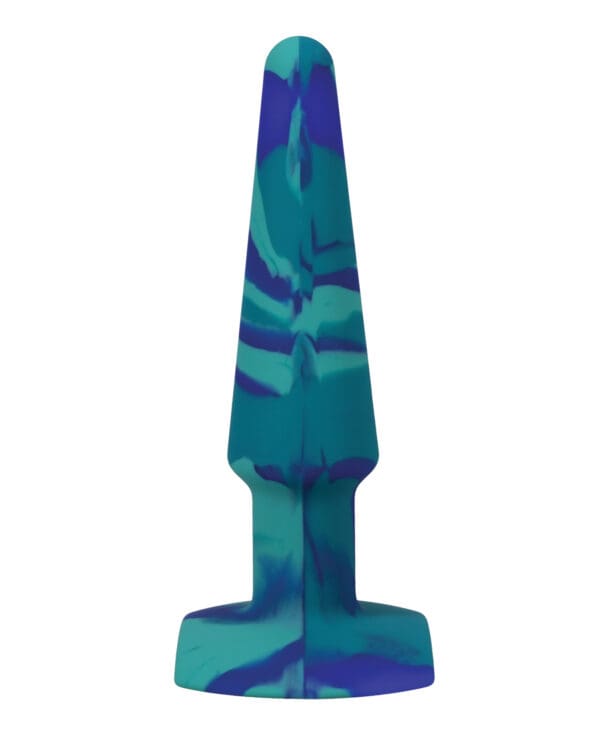 A Play 5" Groovy Silicone Anal Plug - Ocean - Image 3