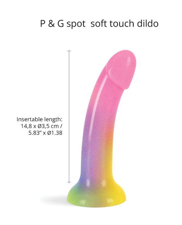 Love to Love Silicone Dildolls Stargazer - Gradient Rainbow w/Glitter - Image 3