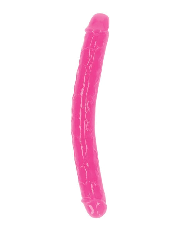 Shots RealRock 12" Double Dong Glow in the Dark - Neon Pink - Image 2