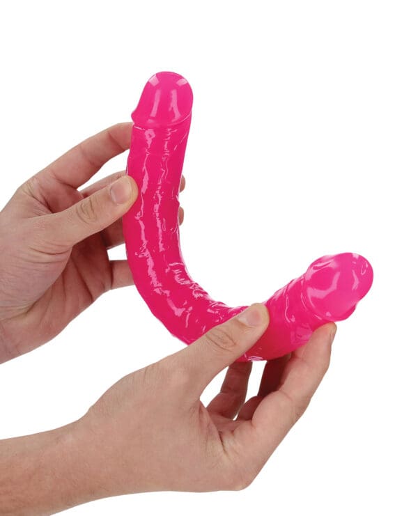 Shots RealRock 12" Double Dong Glow in the Dark - Neon Pink - Image 3