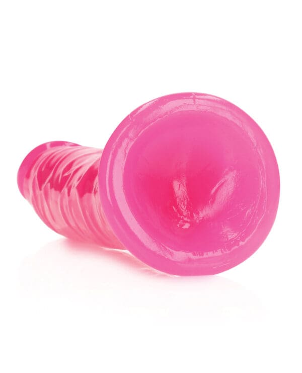 Shots RealRock 8" Slim Dildo Glow in the Dark - Neon Pink - Image 5