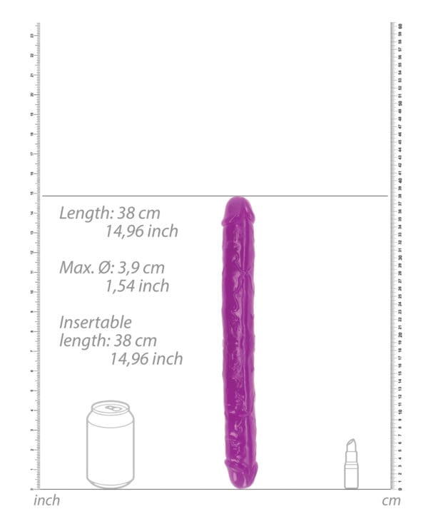 Shots RealRock 15" Double Dong Glow in the Dark - Neon Purple - Image 5