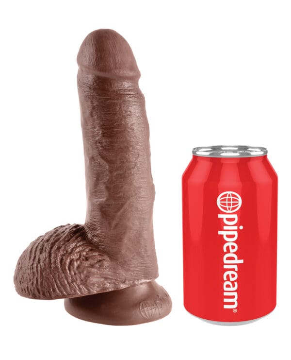 King Cock 7" Cock w/Balls - Brown - Image 3