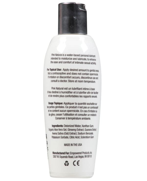 Pink Natural Water Based Lubricant for Women - 4.7 oz - Image 2