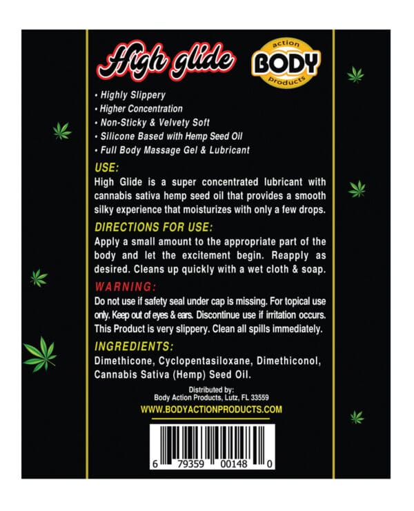 High Glide Erotic Lubricant - 2.3 oz Bottle - Image 2